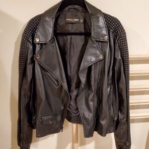 Gabrielle Union/ NY&Company faux Leather biker jacket sz XXL